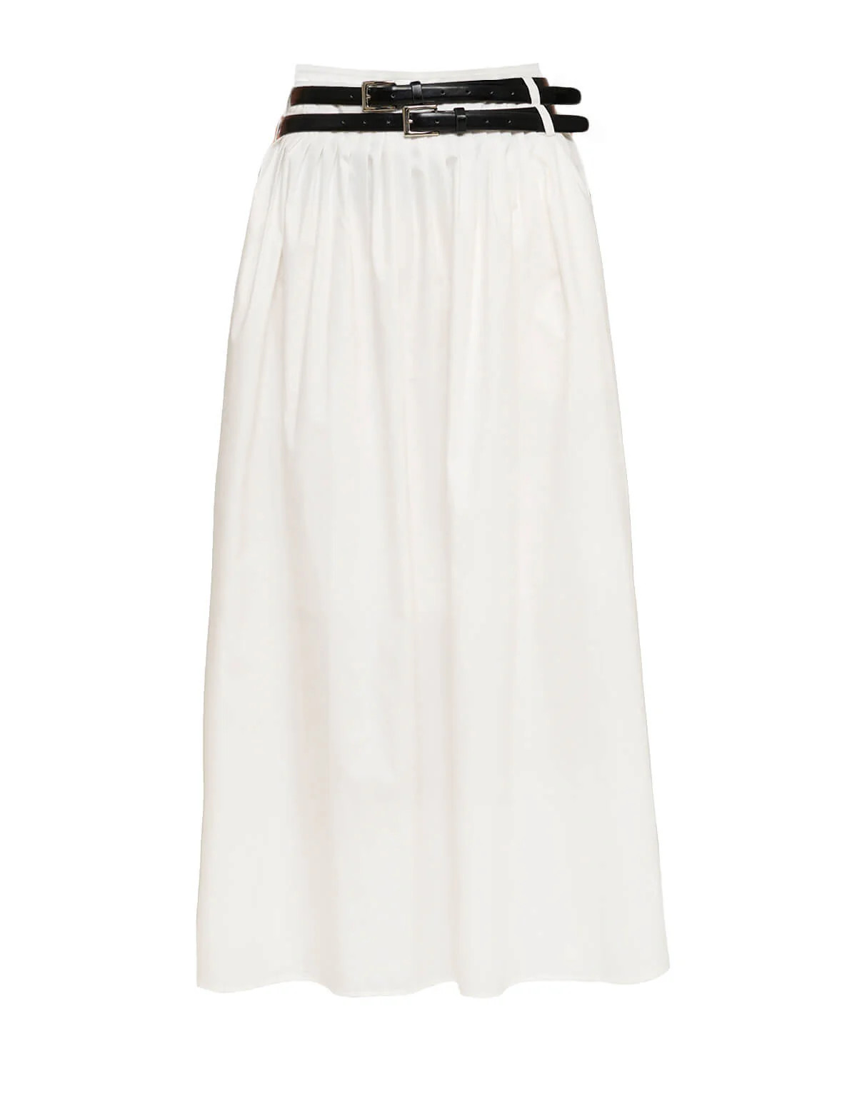 Thea White Double Belted Skirt-BESTSELLER | Pixie Market