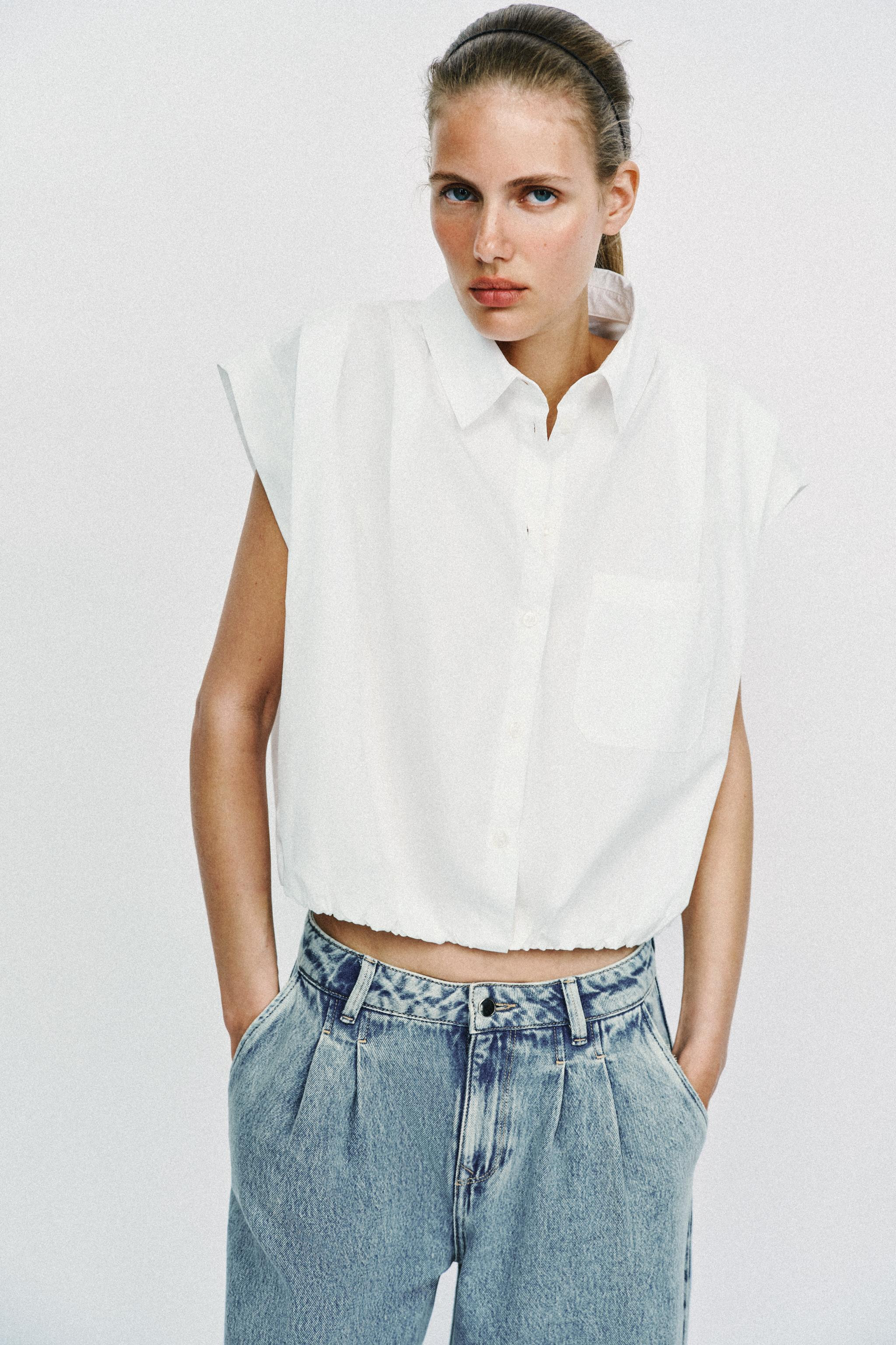 BALLOON CROPPED SHIRT | Zara US