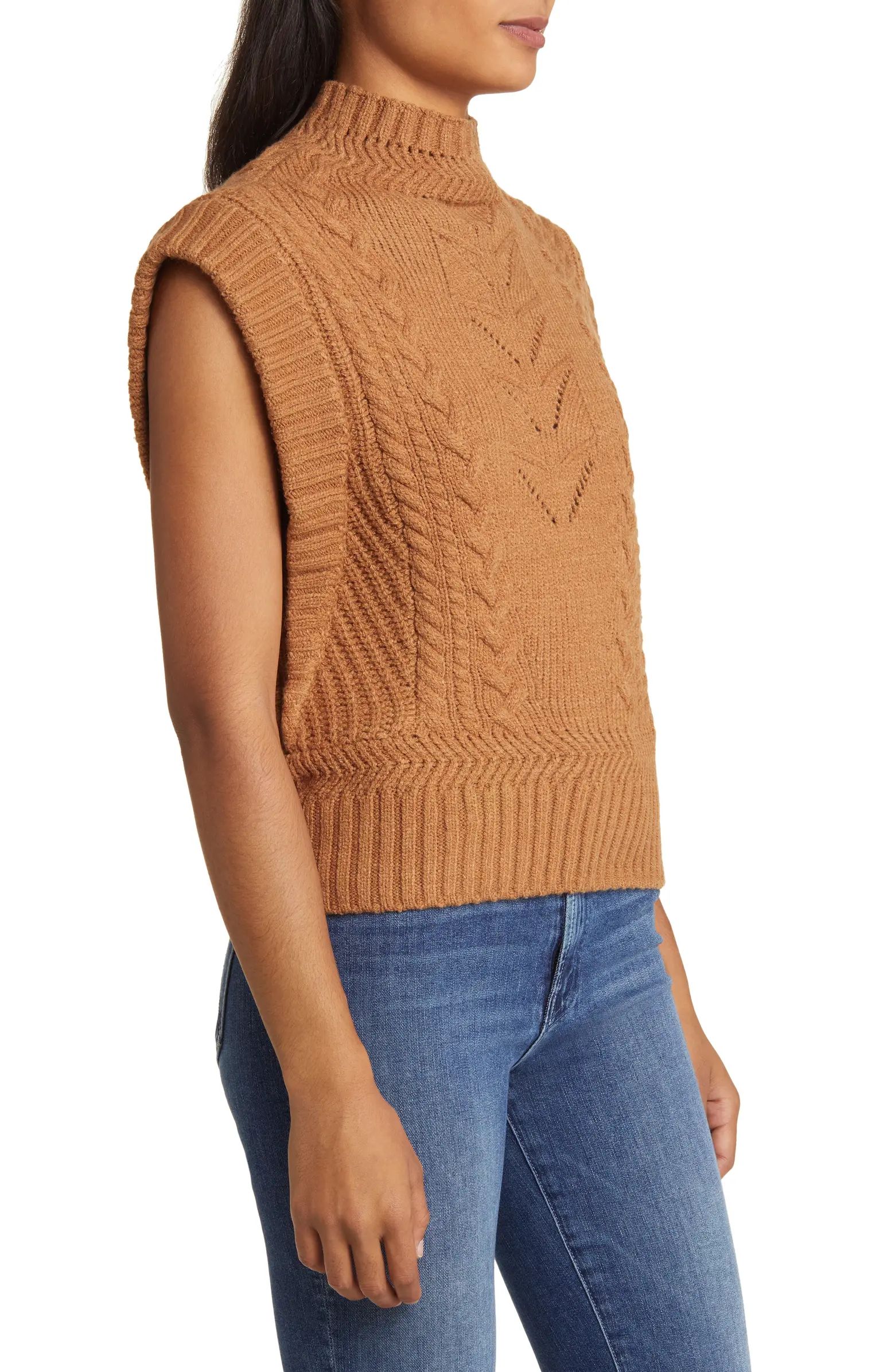 Cable Stitch Mock Neck Sweater Vest | Nordstrom