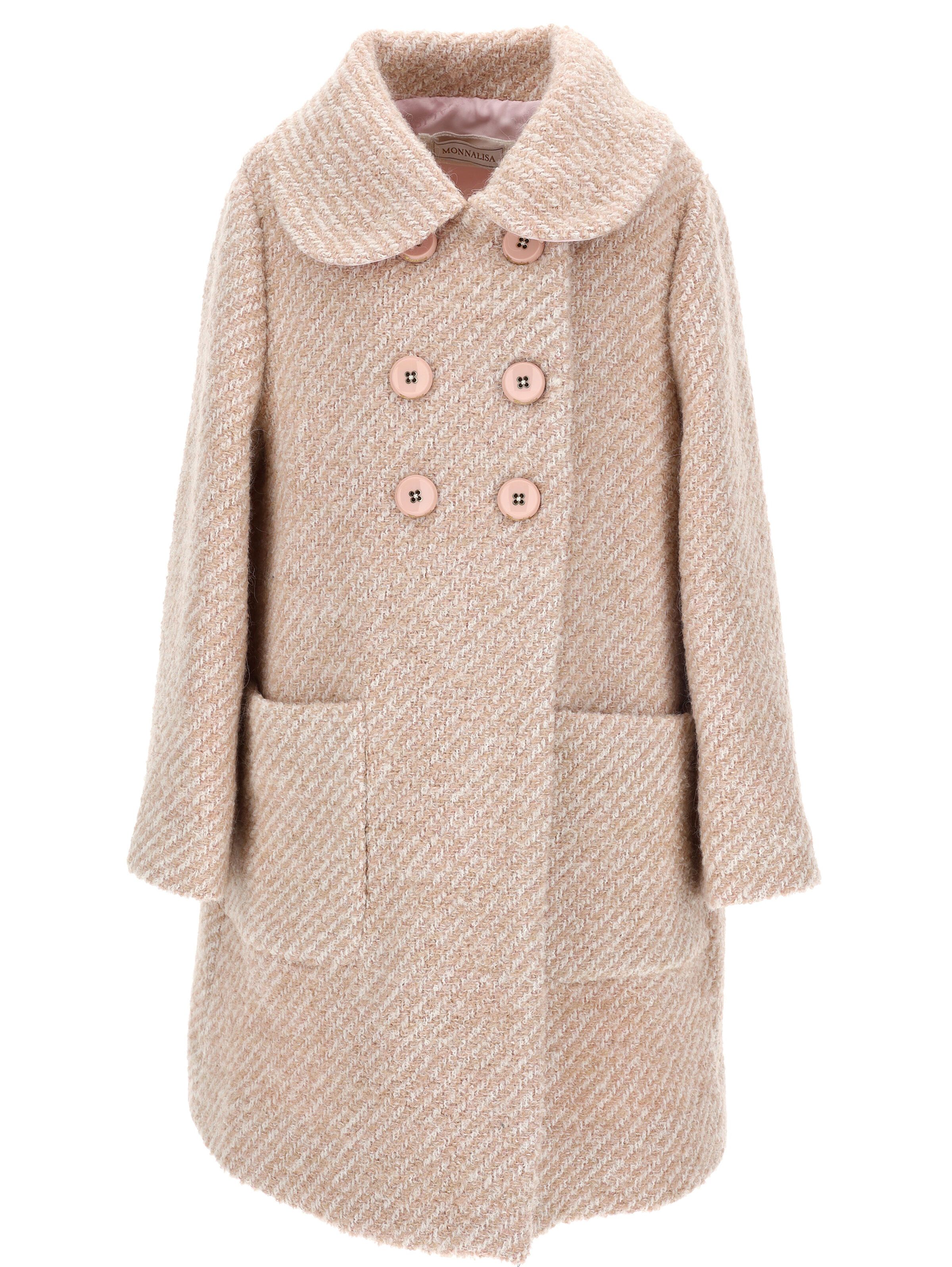 Bouclé coat with maxi pockets | Monnalisa