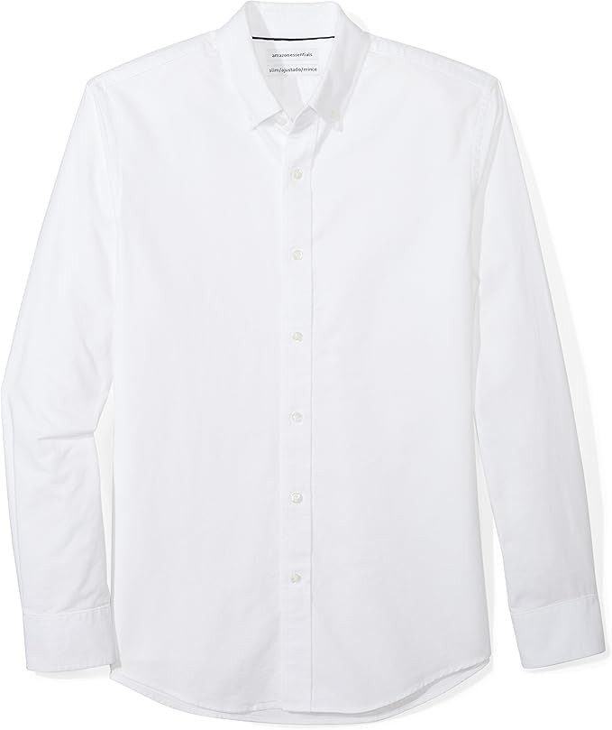 Amazon Essentials Men's Slim-Fit Long-Sleeve Pattern Pocket Oxford Shirt | Amazon (US)