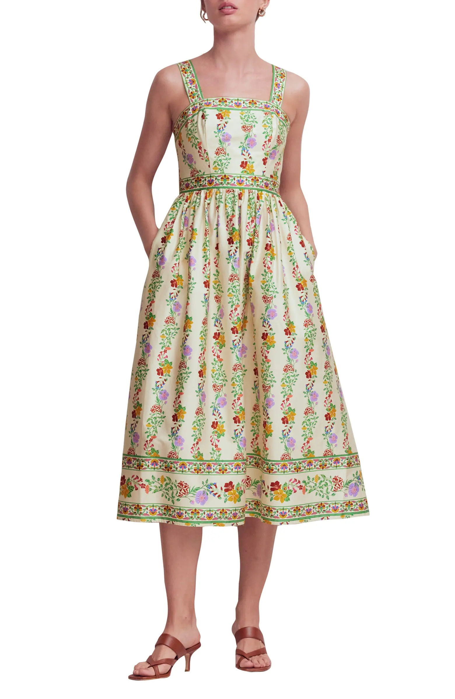Christina Sleeveless Cotton Midi Dress | Nordstrom
