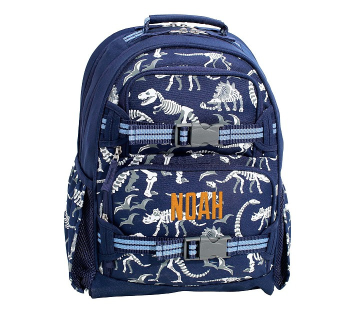 Mackenzie Navy Dinosaur Bones Glow-in-the-Dark Backpacks | Pottery Barn Kids