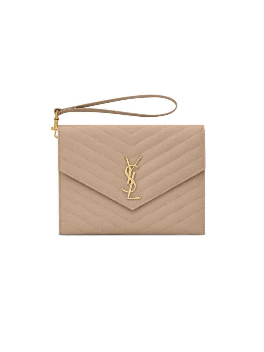 Cassandre Matelassé Flap Pouch In Quilted Grain De Poudre Embossed Leather | Saks Fifth Avenue