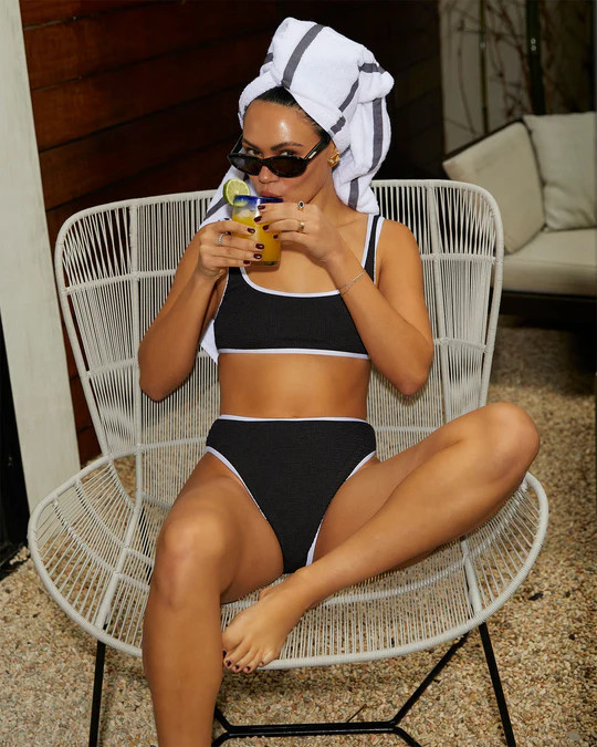 Malibu Scrunch Colorblock High Waisted Bikini Bottom | VICI