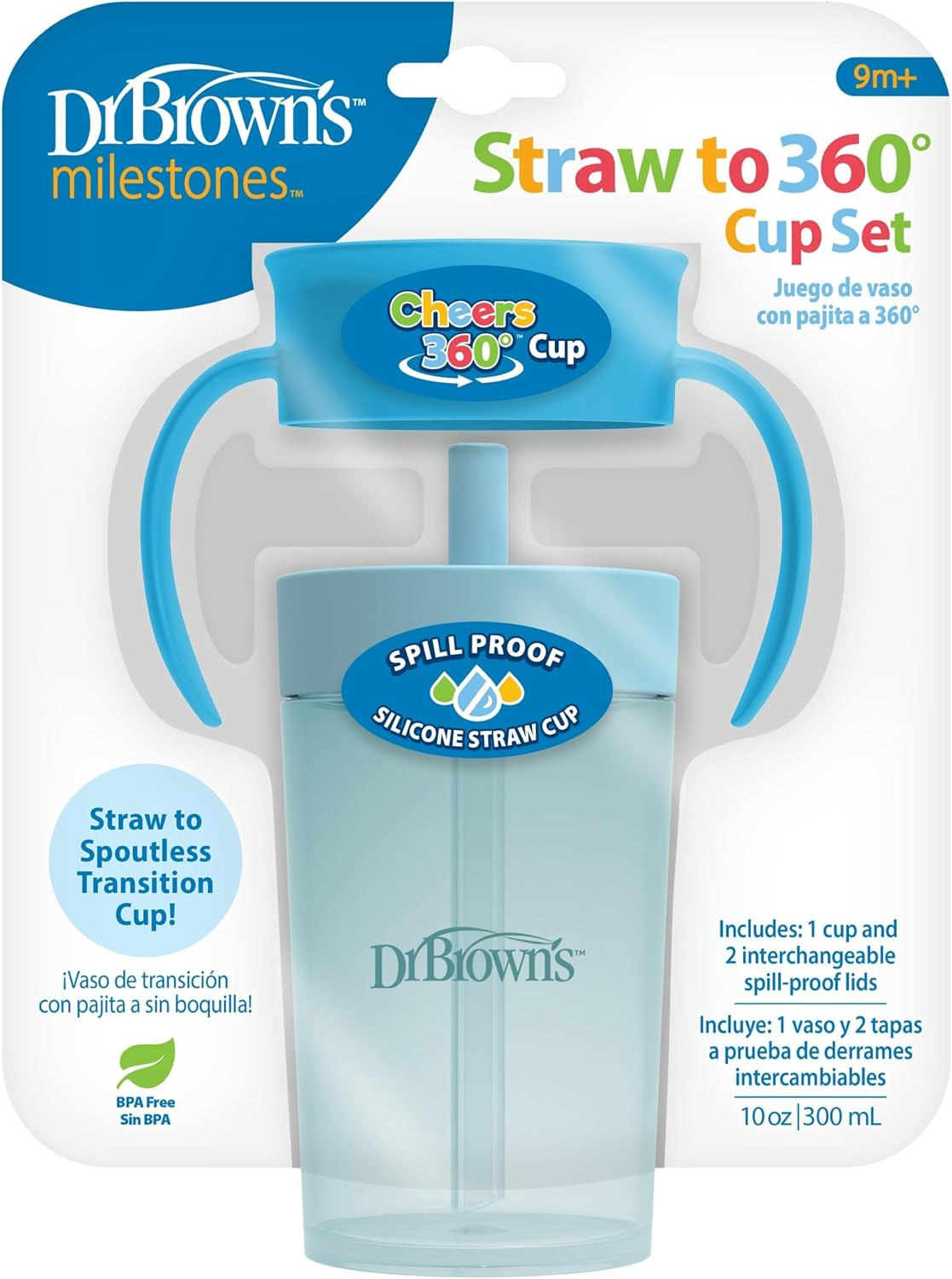 Dr. Brown's Milestones Straw to 360 Cup Set, Blue Ocean, 1-Pack | Amazon (US)
