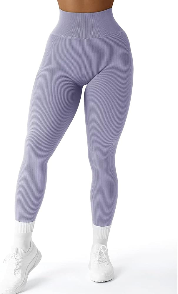 SUUKSESS Women Ribbed Seamless Leggings High Waisted Workout Gym Yoga Pants | Amazon (US)
