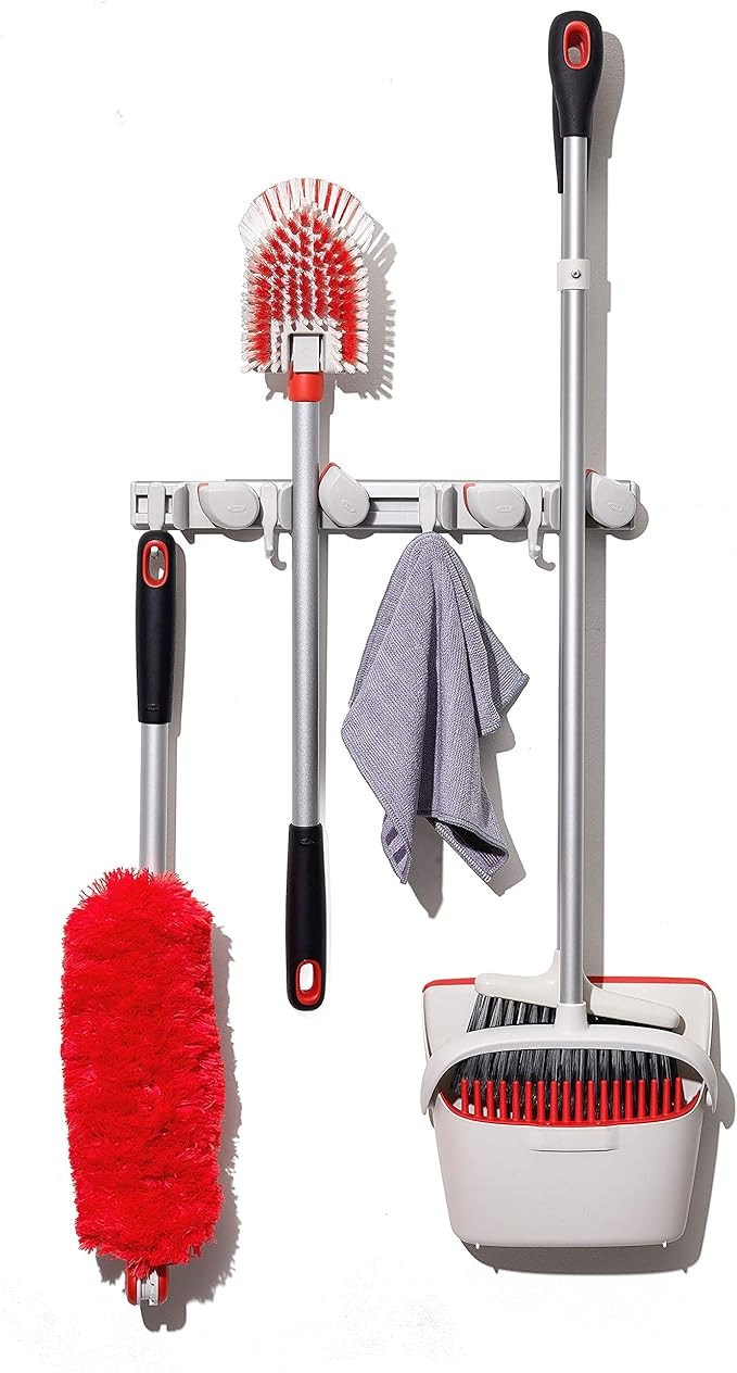 OXO Good Grips Wall-Mounted Mop and Broom Organizer | Amazon (US)