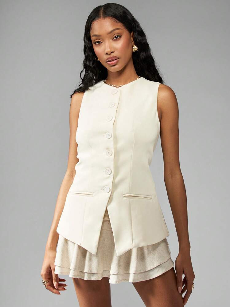 MISSGUIDED Street Buttoned Vest With Pockets | SHEIN