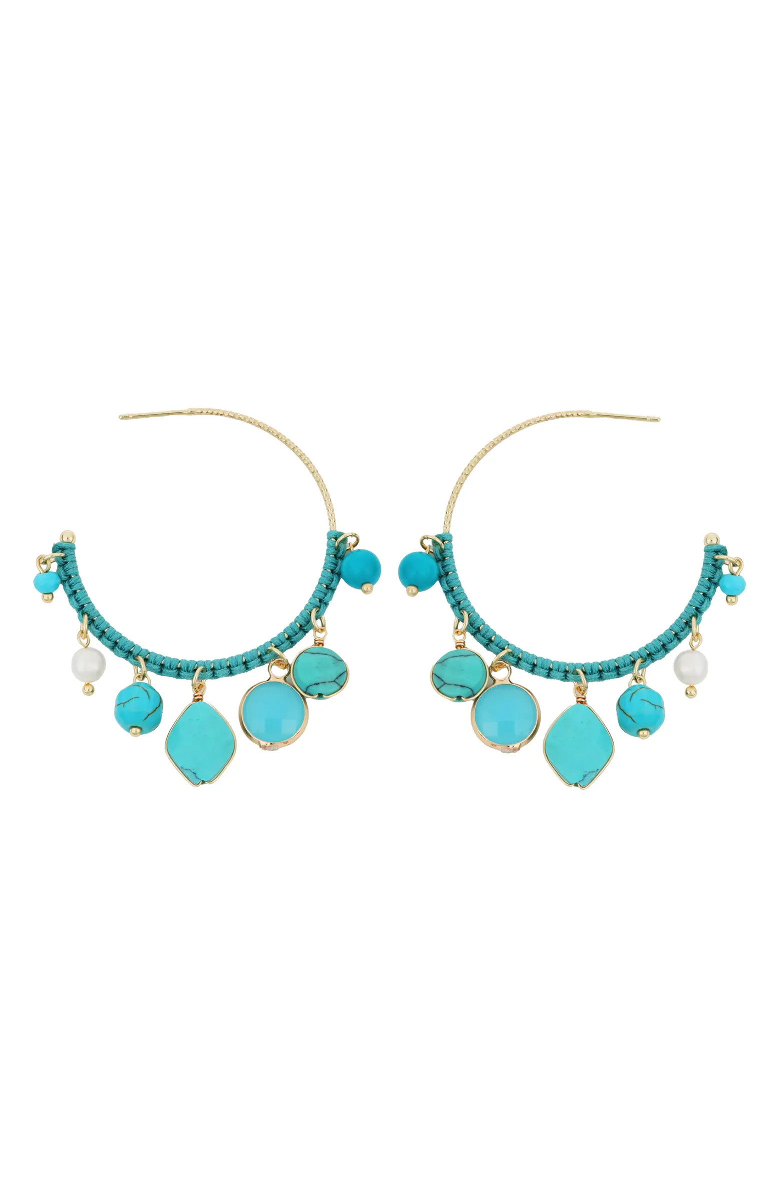 Mutli Stone Hoop Earrings | Nordstrom