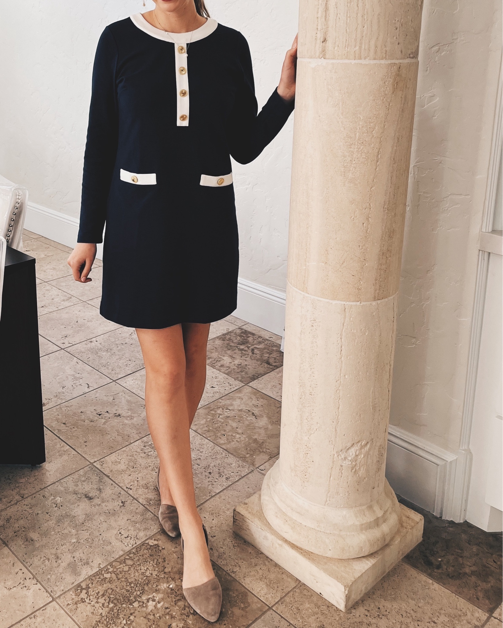 Navy Lily Pulitzer Dress 👗 perfect for work and weekend! #churchoutfit #workdress #professionaldress #professionalstyle 

#LTKSeasonal #LTKworkwear #LTKstyletip