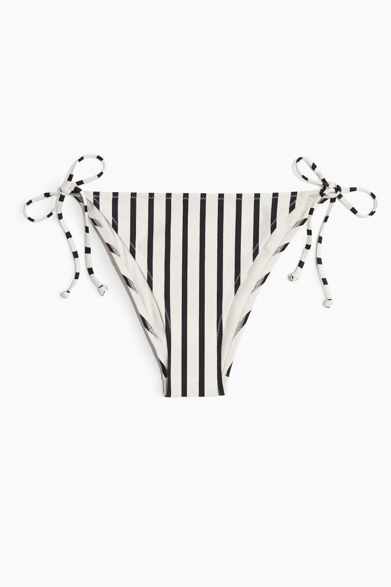 Tie Bikini Bottoms - White/black striped - Ladies | H&M US | H&M (US + CA)