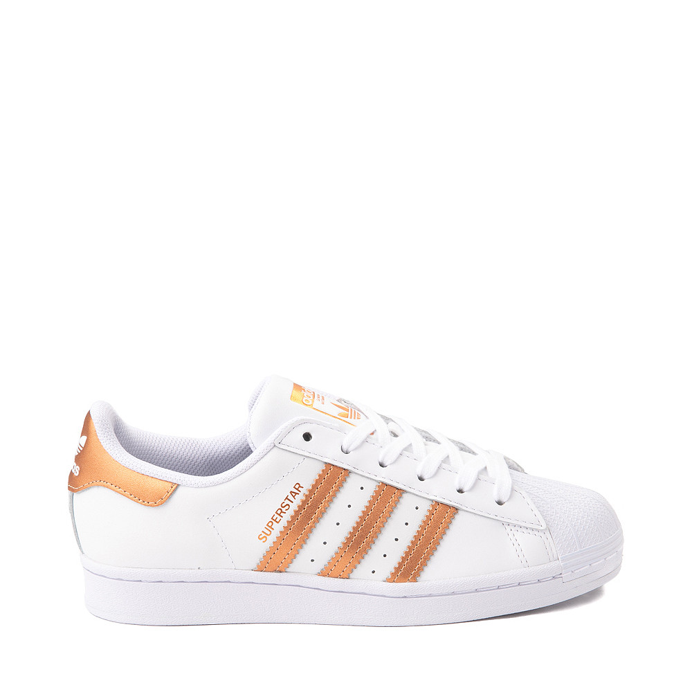 Womens adidas Superstar Athletic Shoe - Cloud White / Copper Metallic | Journeys