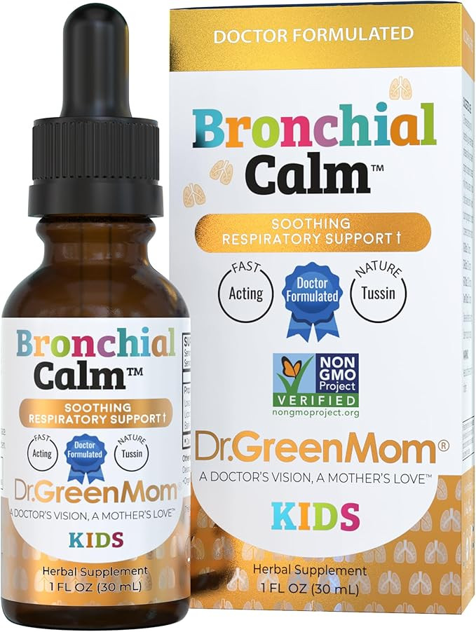Dr. Green Mom Bronchial Calm Kids - Natural Cough Liquid Drops for Babies, Toddlers & Children - ... | Amazon (US)