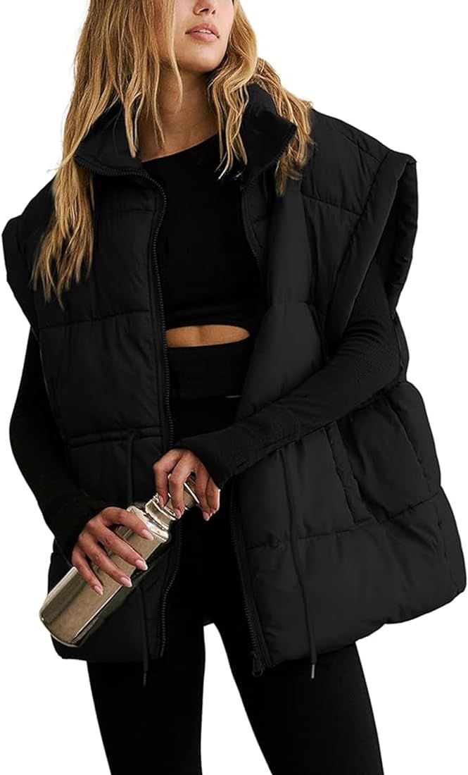 Yimoon Womens Puffer Vest Lightweight Drawstring Zip Up Sleeveless Padded Jacket Puffy Quilted Gi... | Amazon (US)