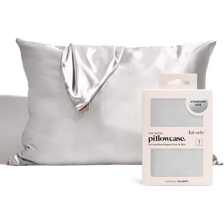 Kitsch Satin Pillowcase for Hair & Skin - Standard Queen, 0.10 Length, 26.00 Width (Silver, 1 Pac... | Walmart (US)