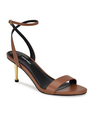 Women's Anny Round Toe Ankle Strap Heeled Sandals | Macy's