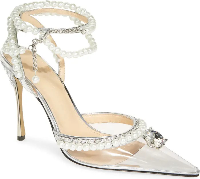 Mach & Mach Diamond of Elizabeth Imitation Pearl Pointed Toe Pump | Nordstrom | Nordstrom