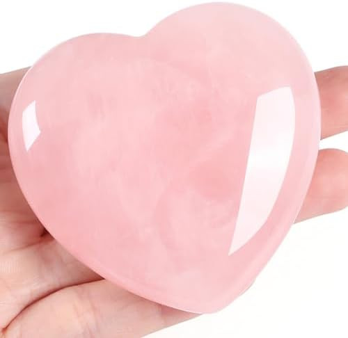 MAIBAOTA 60 mm Rose Quartz Crystals Large Heart Love Stone Healing Crystals Heart Stone for Women... | Amazon (US)