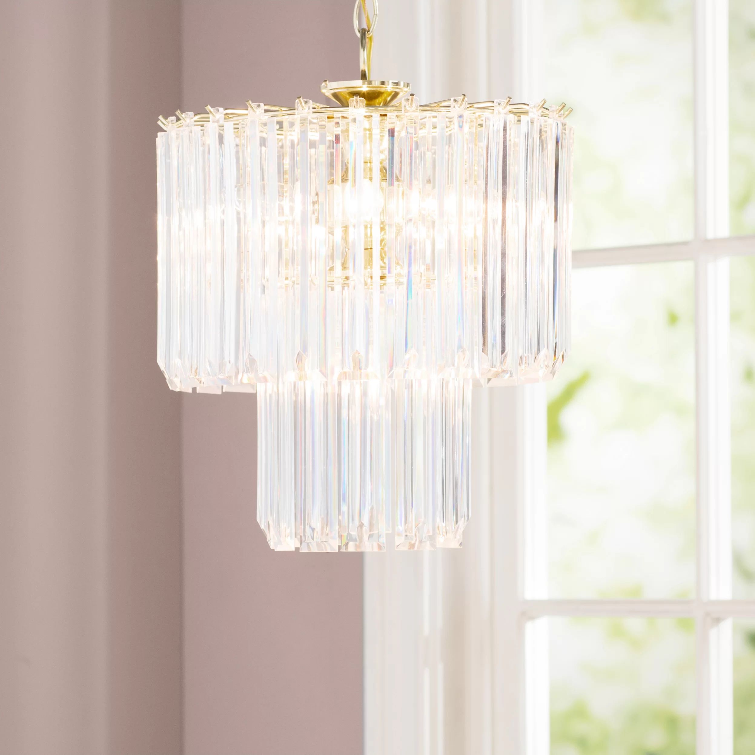 Acton 5 - Light Acrylic Dimmable Tiered Chandelier | Wayfair North America