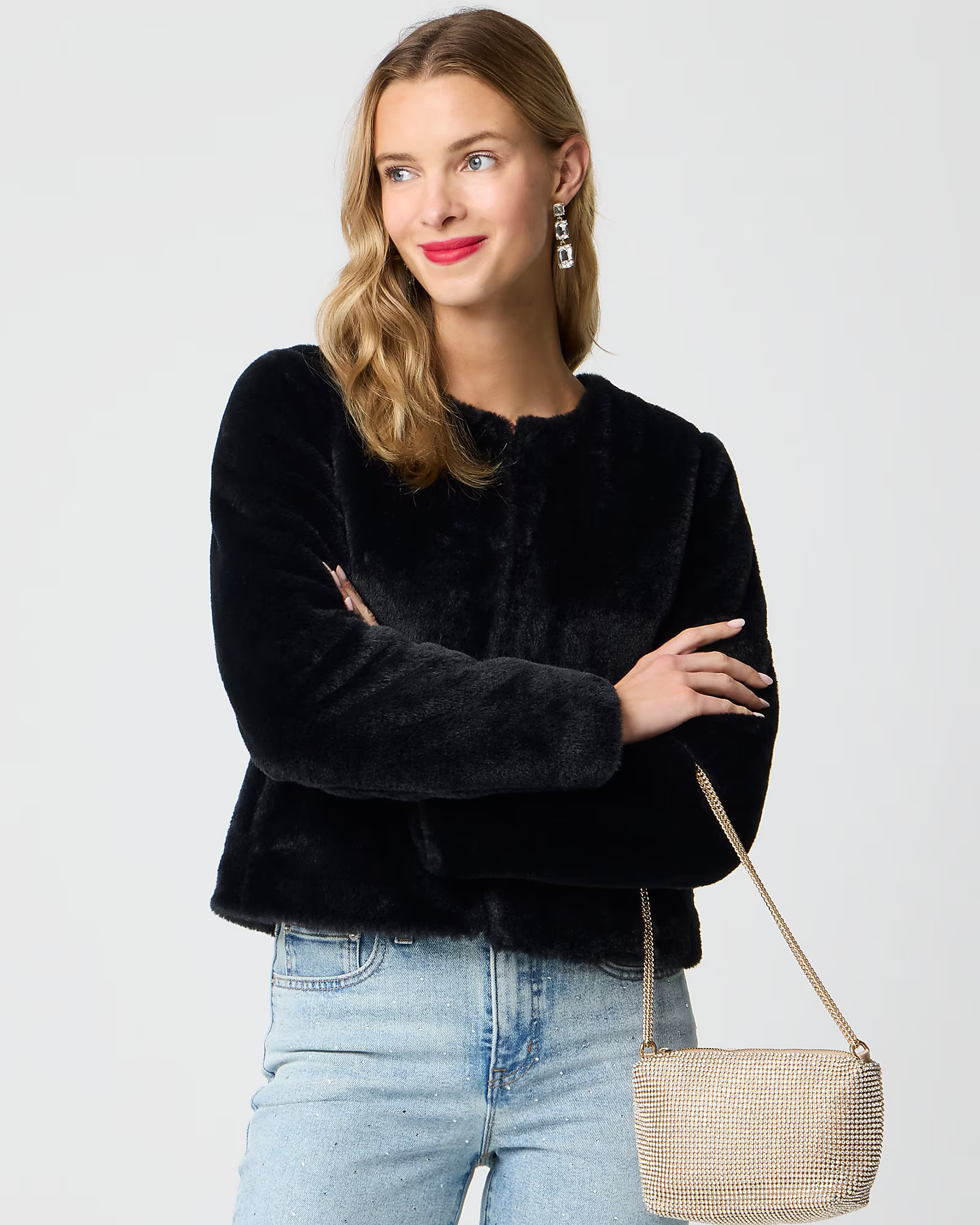 Faux-fur cropped jacket | J.Crew Factory