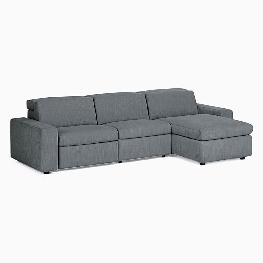 Enzo 3-Piece Reclining Chaise Sectional W/ Storage | West Elm (US)