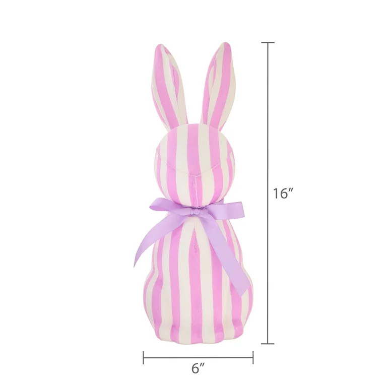 Striped Bunny Tabletop Decoration, Purple and White, 16", Easter by Way To Celebrate | Walmart (US)