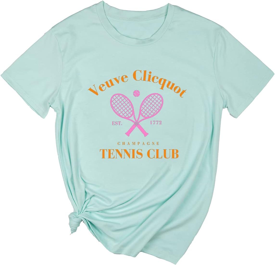 Yimoya Vintage Tennis Club T Shirt Womens Casual Tennis Tee Est 1772 Graphic Tees | Amazon (US)