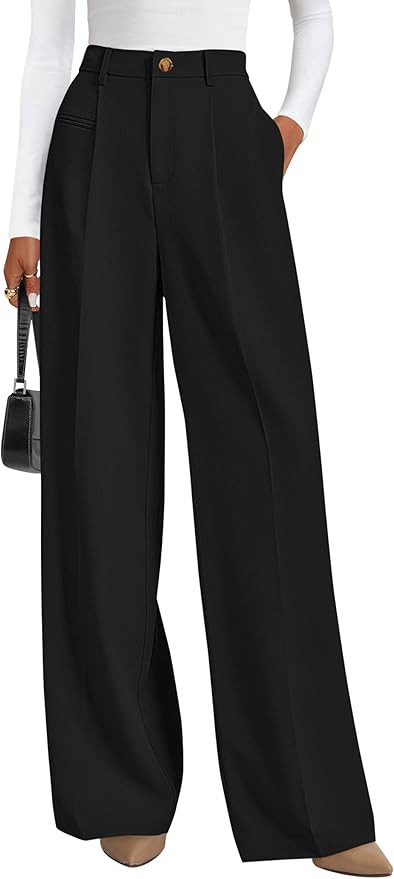 PRETTYGARDEN Womens Wide Leg Dress Pants 2025 Business Casual Flowy Work Palazzo Pants High Waist... | Amazon (US)