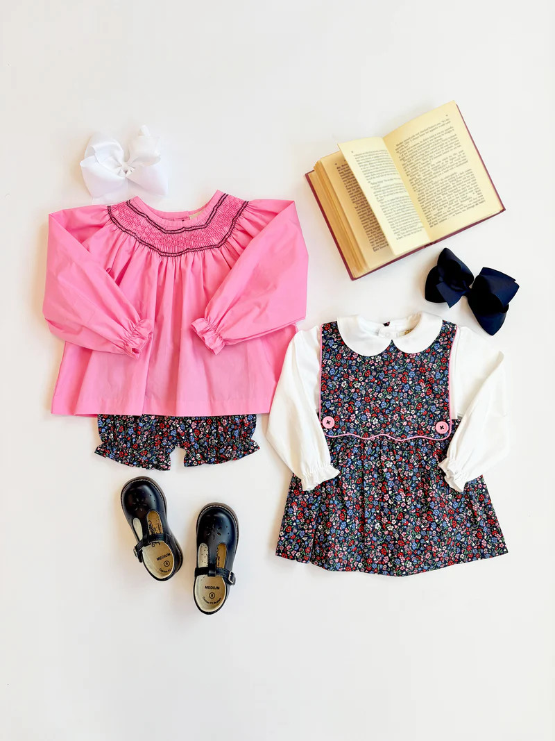 Brady Button In - Fairfax Farm Floral with Hamptons Hot Pink | The Beaufort Bonnet Company