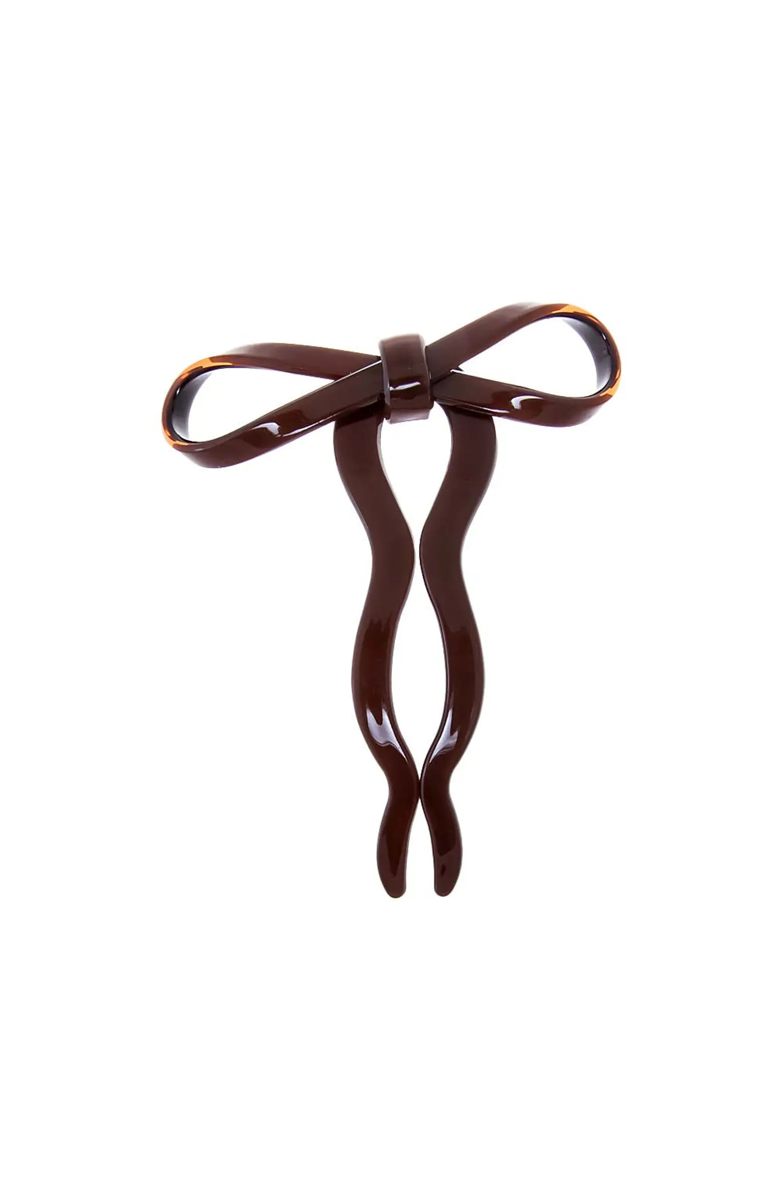 BY ADINA EDEN Brown Frilly Ribbon Hair Pin | Nordstrom | Nordstrom