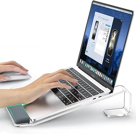 LOXP Acrylic Laptop Stand for Desk, Laptop Stand with Wrist Support, Ergonomic Detachable Laptop ... | Amazon (US)
