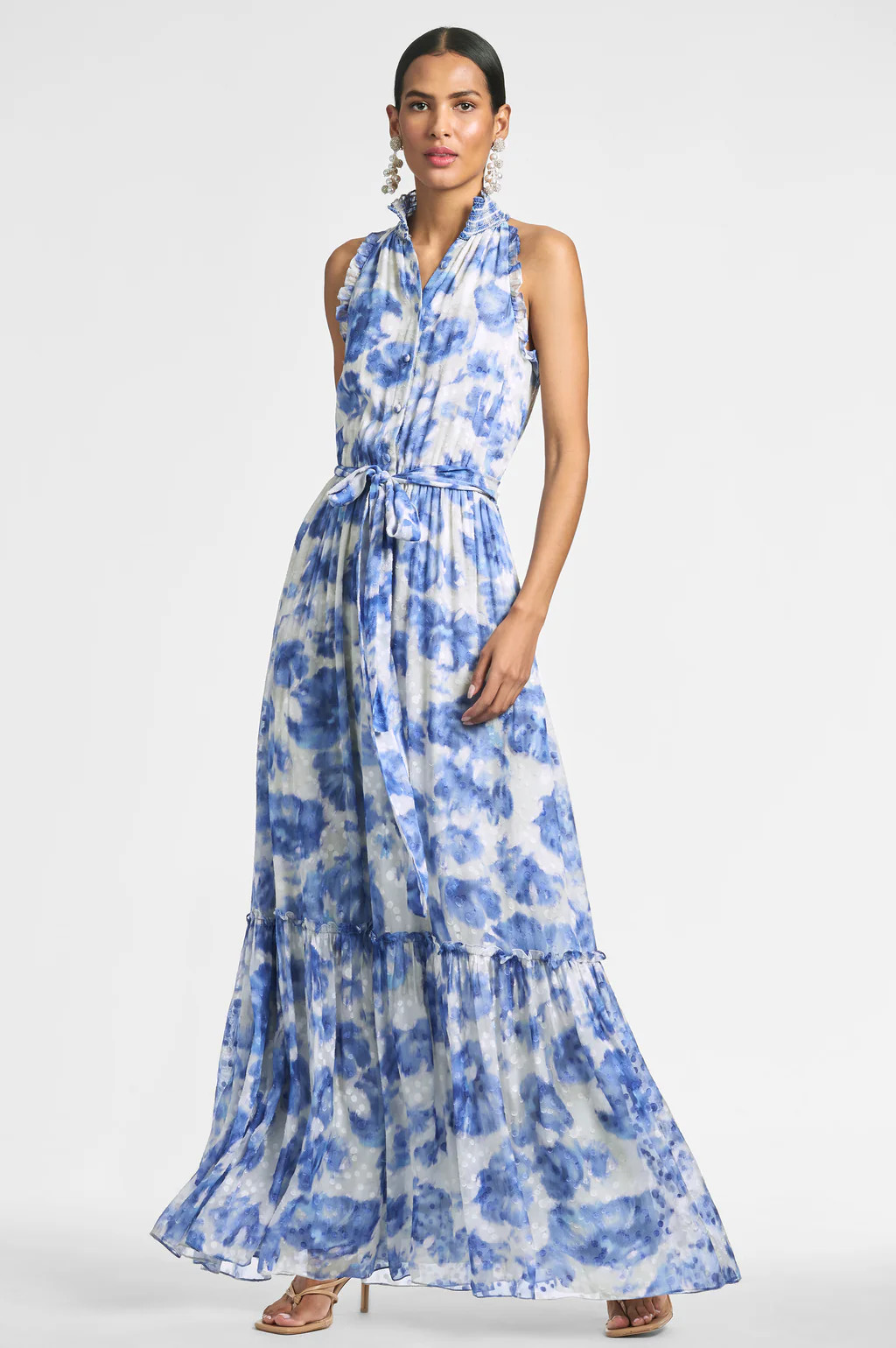 Blair Dress - Azure Watercolor Floral - Final Sale | Sachin and Babi