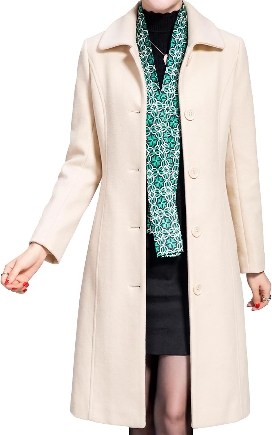Jenkoon Women's Wool Trench Coat Winter Long Thick Overcoat Walker Coats | Amazon (US)