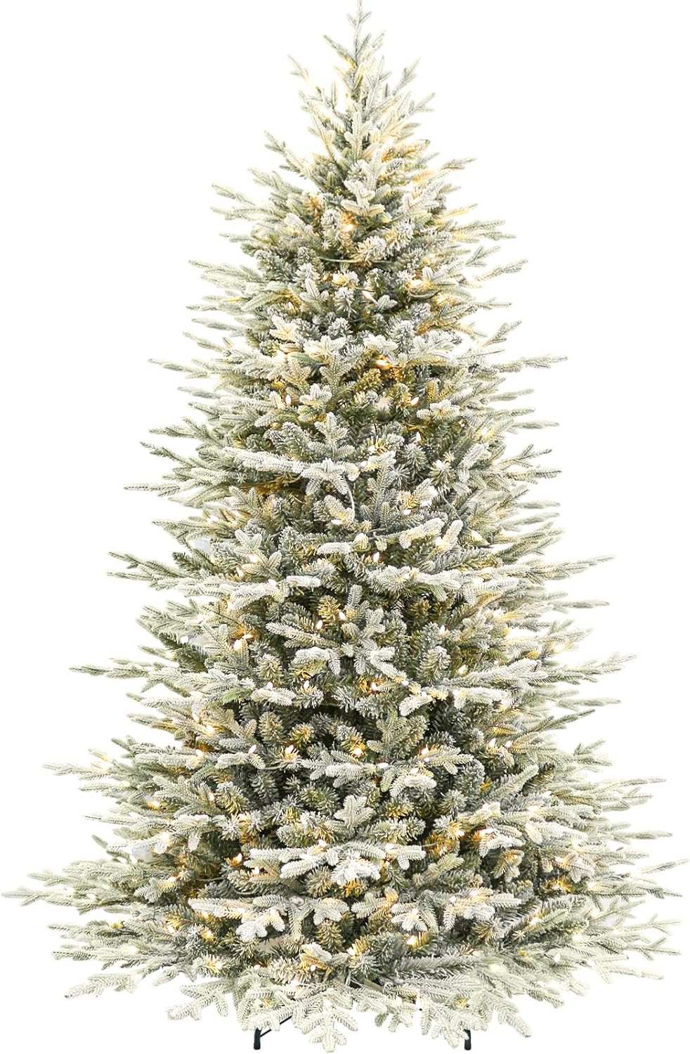 Hykolity 7.5 ft Prelit Snow Flocked Christmas Tree, 2933 PE&PVC Realistic Branch Tips, Artificial... | Amazon (US)