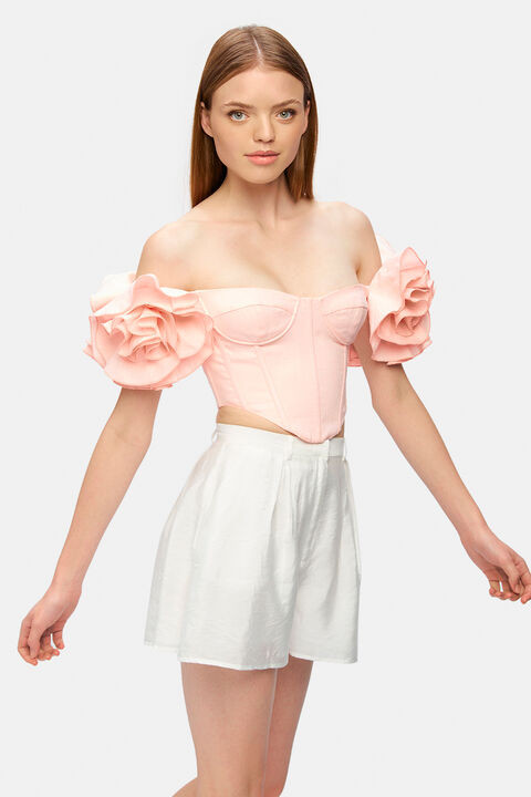 Sigma Corset Top in Soft Pink | Bardot (US)