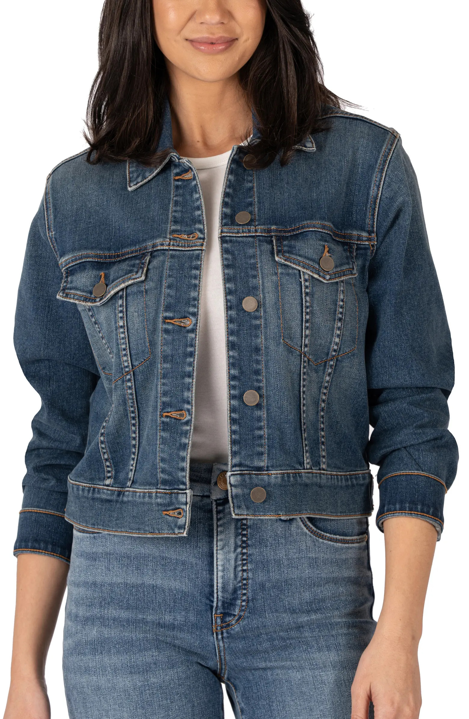 Julia Crop Denim Trucker Jacket | Nordstrom