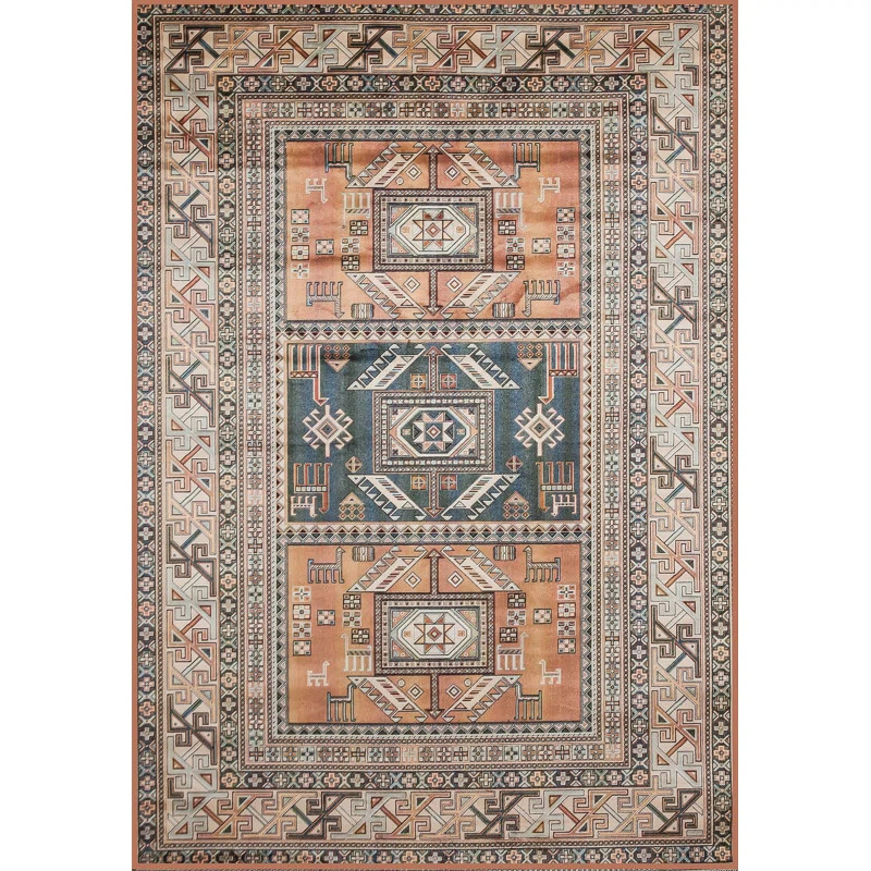 Ovid Oriental Tangerine Rust Area Rug | Wayfair North America