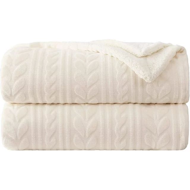 Exclusivo Mezcla 50"x70" Sherpa Fleece Throw Blanket, Reversible Velvet Plush Blankets and Soft T... | Walmart (US)