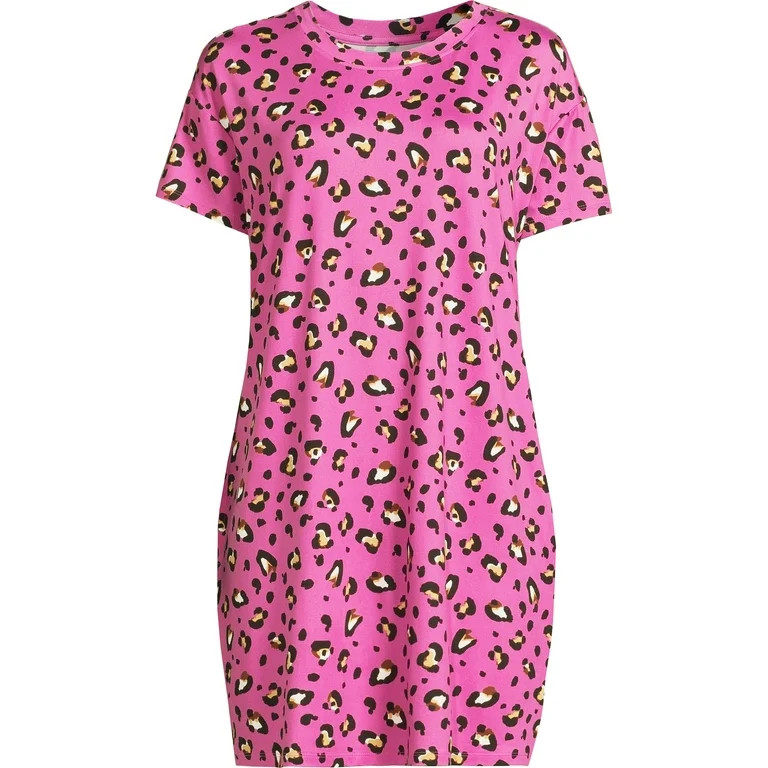 Joyspun Women's Short Sleeve Sleep Shirt with Pockets, Sizes S/M to 2X/3X | Walmart (US)