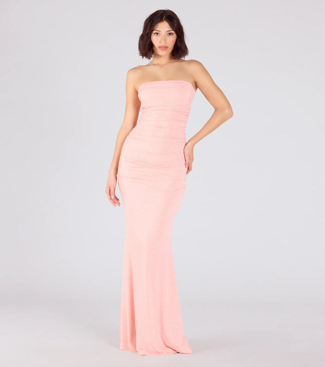 Mischka Strapless Mermaid Glitter Formal Dress | Windsor Stores
