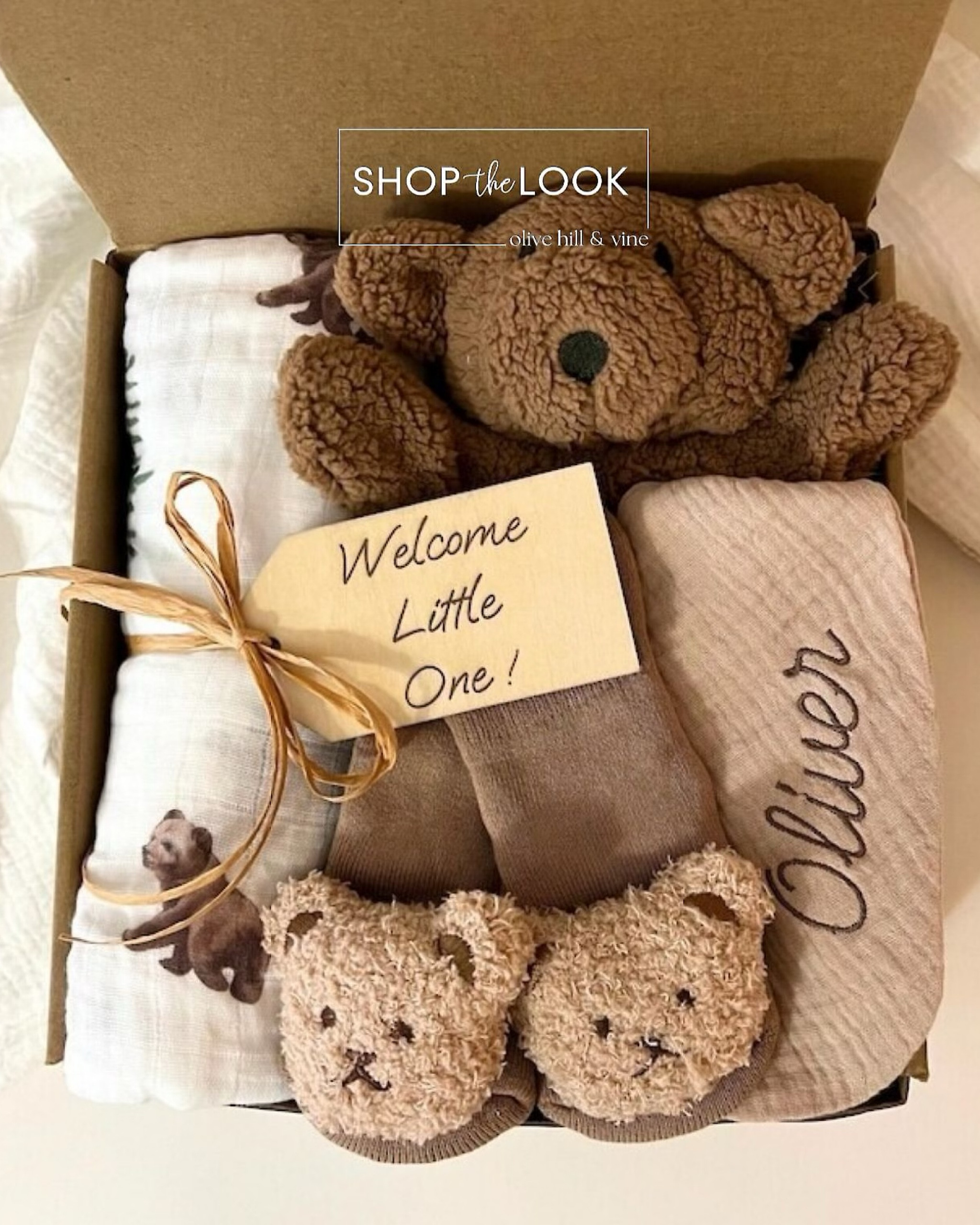 A well-chosen gift set makes life easier, and this one is un-bear-ably cute! It includes a bear and tree pattern 100% cotton swaddle, a personalized bandana bib, a soft bear lovey, two sock options (we love option A!), and a custom wood tag—perfect for those who hate their handwriting. 

#LTKBump #LTKHome #LTKBaby