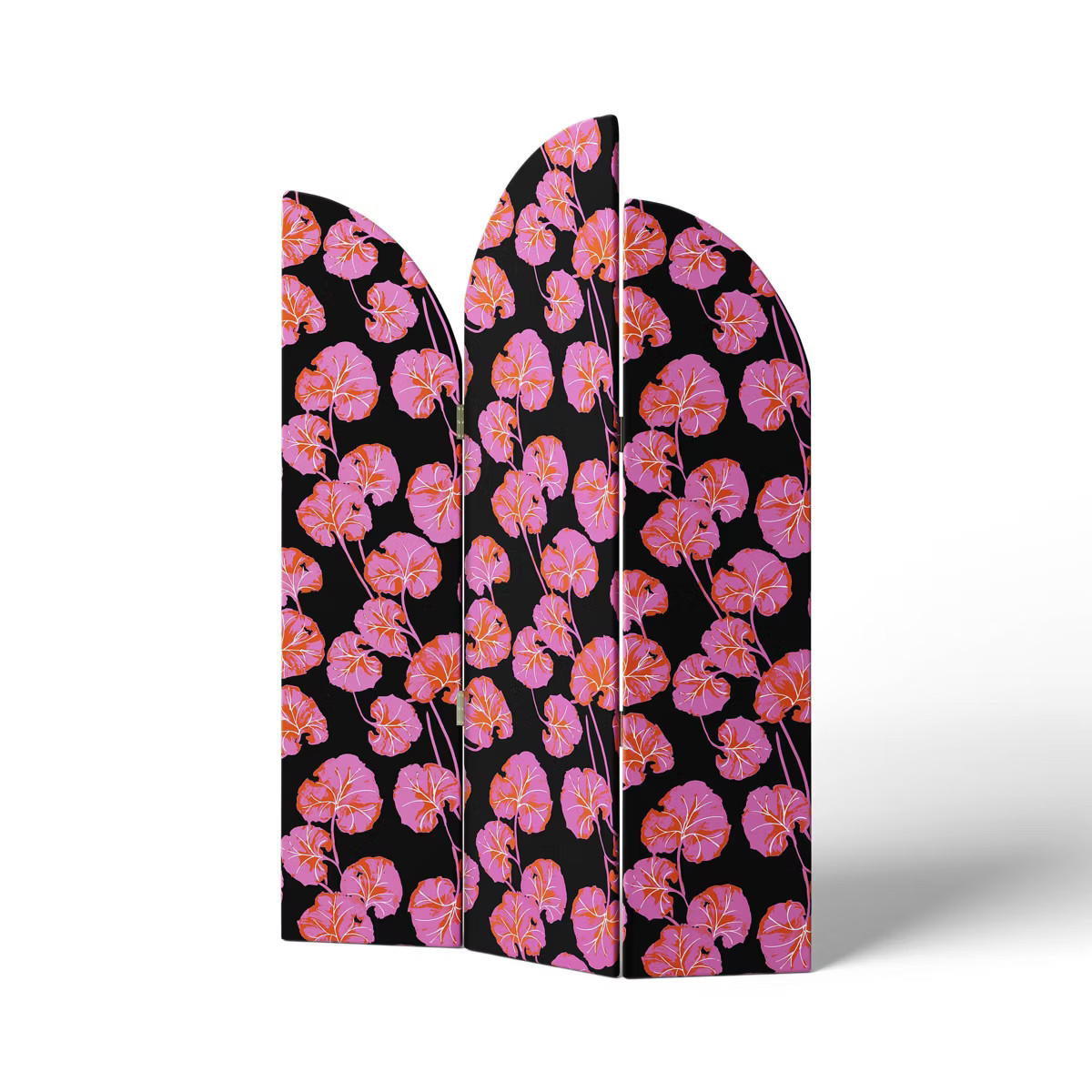 Geranium Leaf Pink/Black 72'' 3 Panel Room Divider - DVF for Target | Target