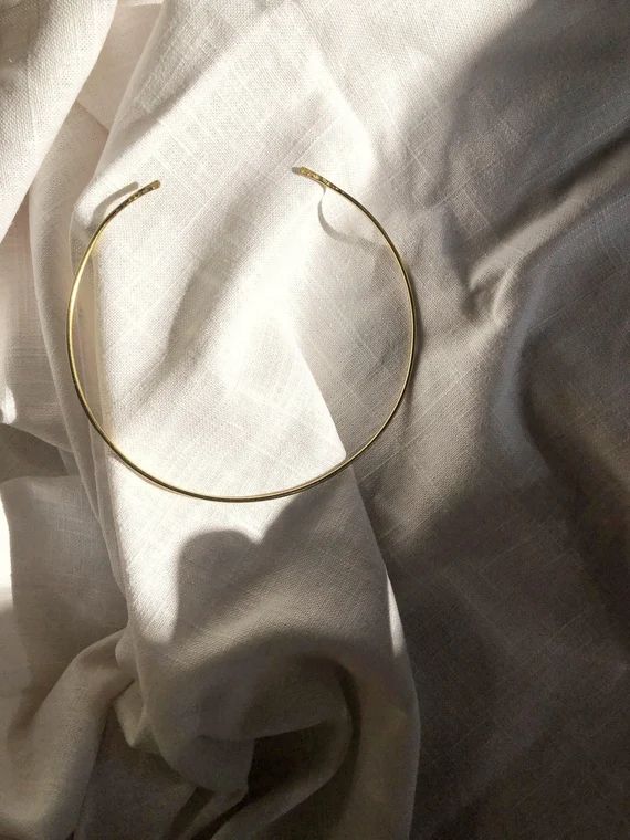 Brass Neck Cuff -  neck cuff / choker necklace / minimal necklace / simple necklace | Etsy (US)
