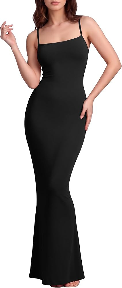 VIUTIL Women's Maxi Bodycon Dress Sexy Spaghetti Strap Sleeveless Tight Slip Long Dresses 2023 | Amazon (US)