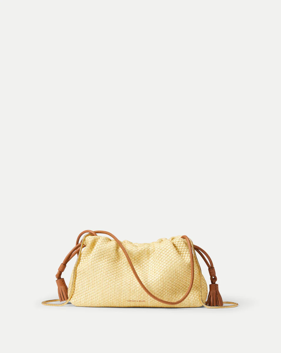 Small Veronica Beard Raffia Stash Bag in Beige/Hazelwood | Veronica Beard | Veronica Beard