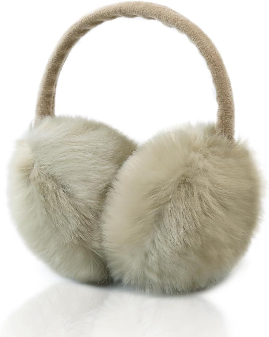 SEYUFN Faux Fur Fuzzy Ear Muffs Women Soft Plush Fluffy Earmuffs Ski Headband Ear Warmer Adjustab... | Amazon (US)