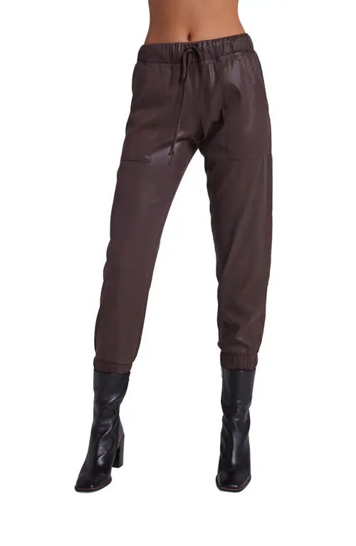 Bella Dahl Chelsea Faux Leather Joggers in Rich Carob at Nordstrom, Size X-Small | Nordstrom