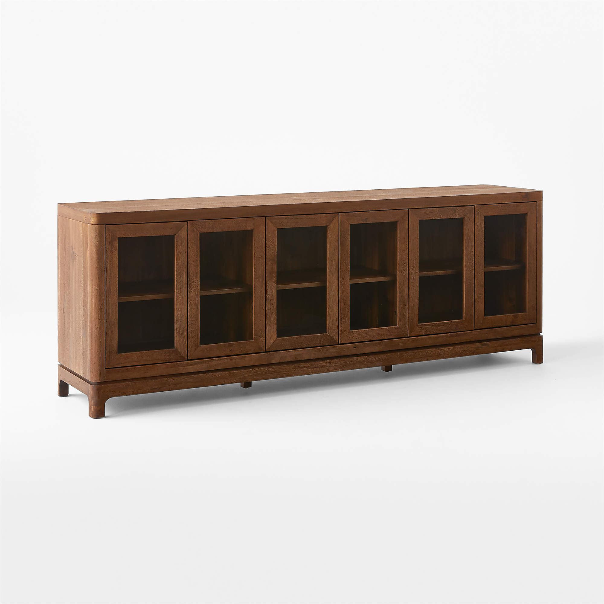 Truman 64" Acacia Wood and Glass Door Credenza | CB2 | CB2
