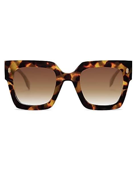 FEISEDY Vintage Oversized Square Sunglasses Womens Trendy Luxury Big Sun Glasses UV400 Protection... | Amazon (US)